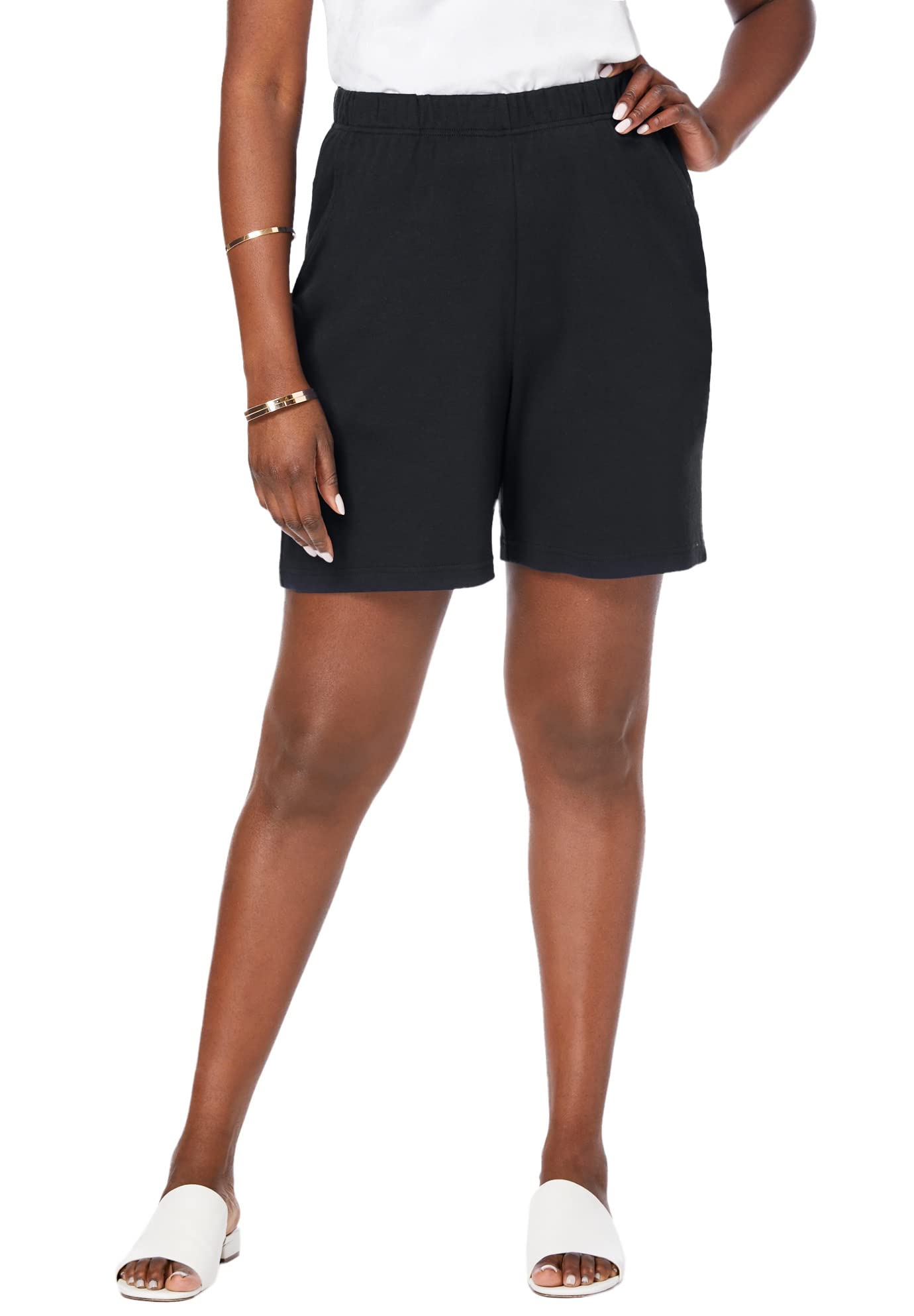 Jessica London Plus Size Soft Knit Shorts for Women - Comfortable Lounge & Sleepwear
