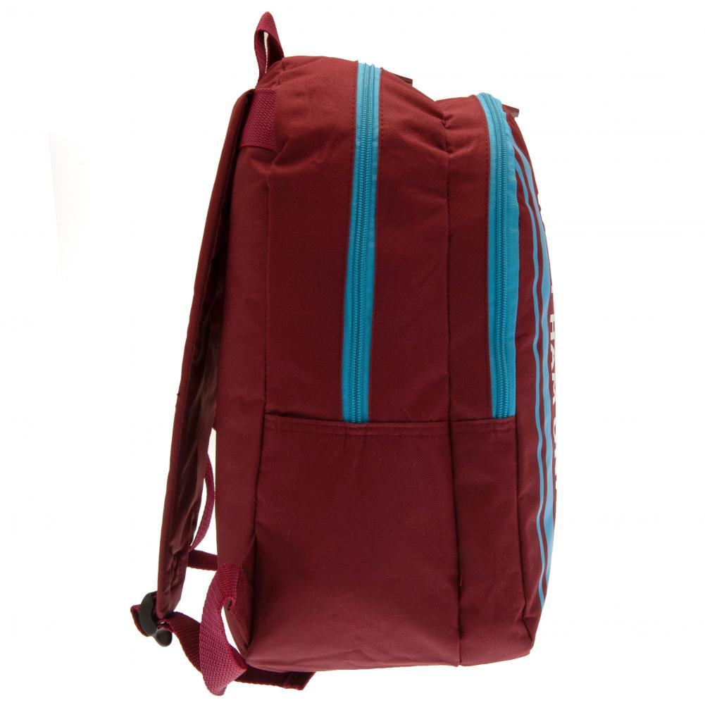 West Ham United Stripe Backpack - Stylish Soccer Fan Gear for School, Travel & Game Day | Official Team Design