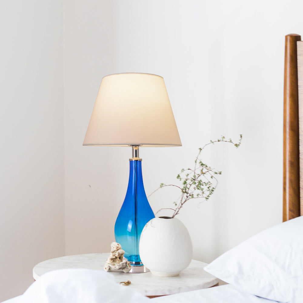 Tulip Ombre Droplet Glass Table Lamp Set of 2 - 28 Inch Modern Home Decor for Living Room, Bedroom & Office Lighting