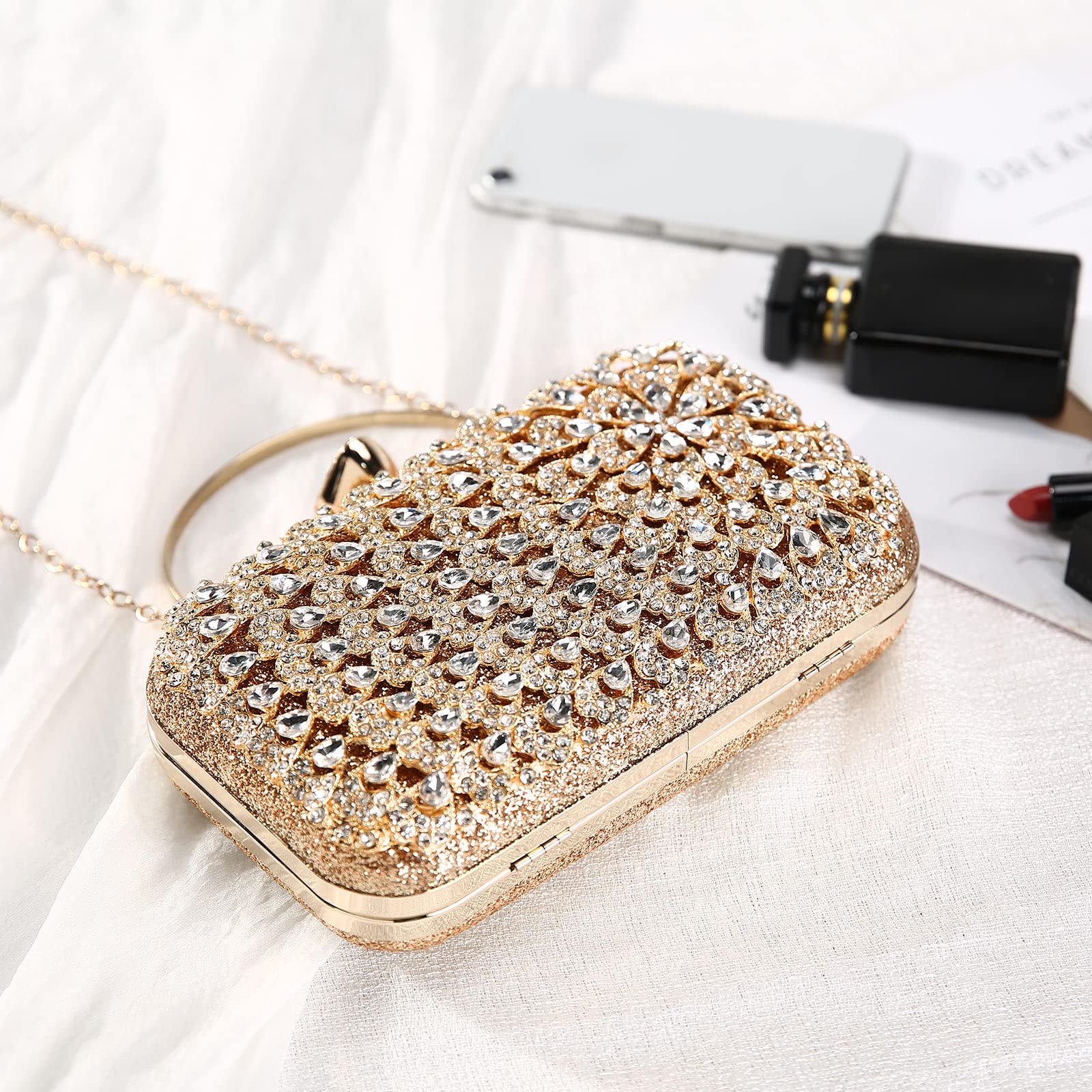 UBORSE Peacock Crystal Clutch Purse for Women - Elegant Rhinestone Glitter Evening Bag for Wedding, Bridal, Prom & Formal Parties | Perfect for Special Occasions & Night Out Events