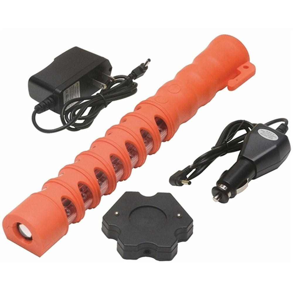 Aervoe 1155 Baton Traffic Single Flare with Red LEDs and Blue Light - High Visibility Safety Flare for Roadside Emergencies, Construction Zones & Nighttime Signaling