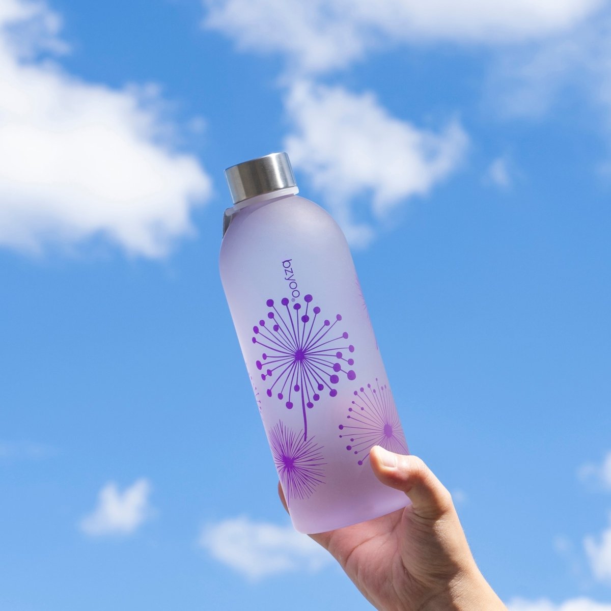 32oz Time Marker Tritan Water Bottle with Carrying Strap - Dandelion Purple - BPA Free Leak Proof Sports Water Bottle for Gym, Hiking & Outdoor Activities