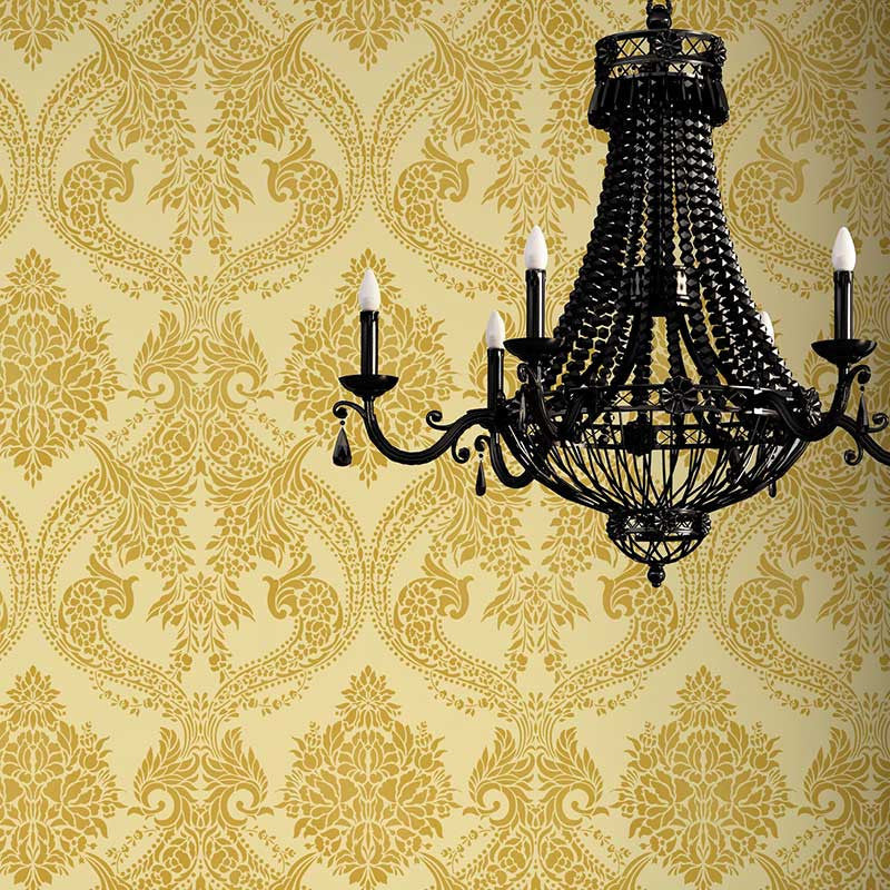 Majestic Medina Damask Wall Stencil - Reusable DIY Painting Template for Home Decor, Bedroom, Living Room, Accent Walls - Perfect for Wall Art, Murals, and Interior Design Projects