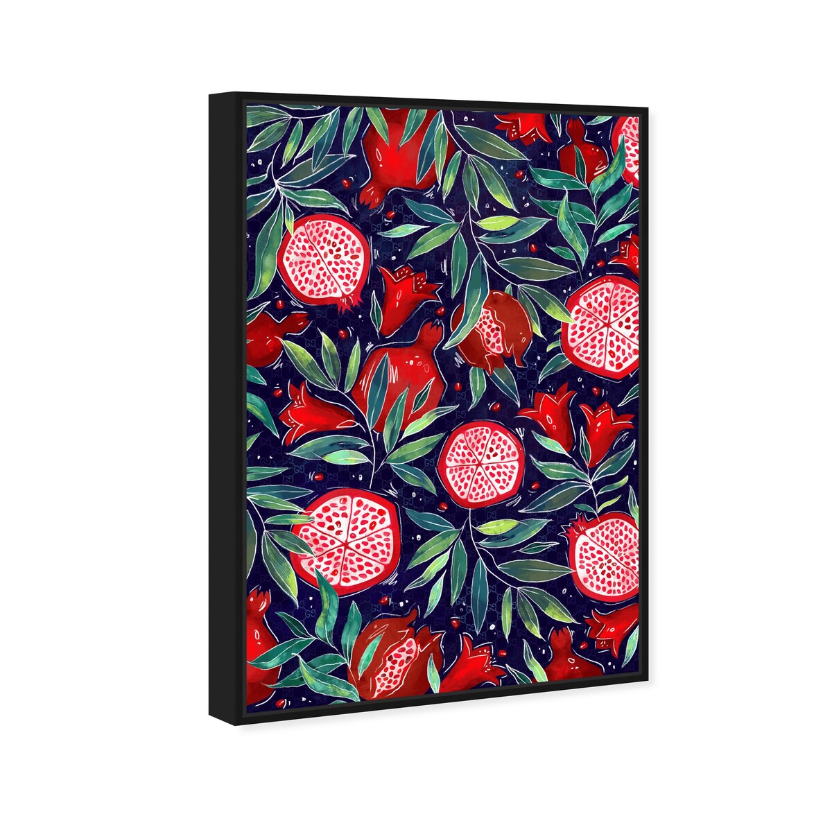 Blooming Tropical Flowers Framed Canvas Wall Art - White Cabin & Lodge Decor for Kitchen, Living Room, Bedroom - Nature-Inspired Home Decor