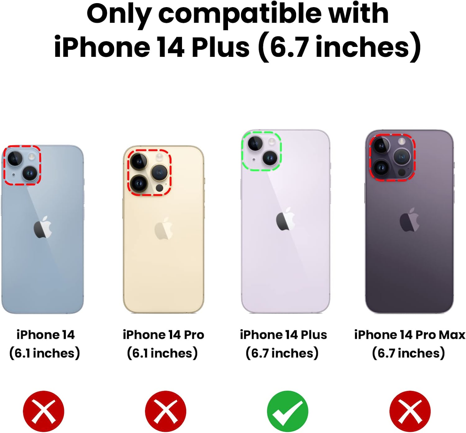 iPhone 14 Plus Case with Slide Camera Cover & Screen Protector - Shockproof Slim Fit Protective Phone Cover (Red) - Perfect for Everyday Use, Travel & Outdoor Activities