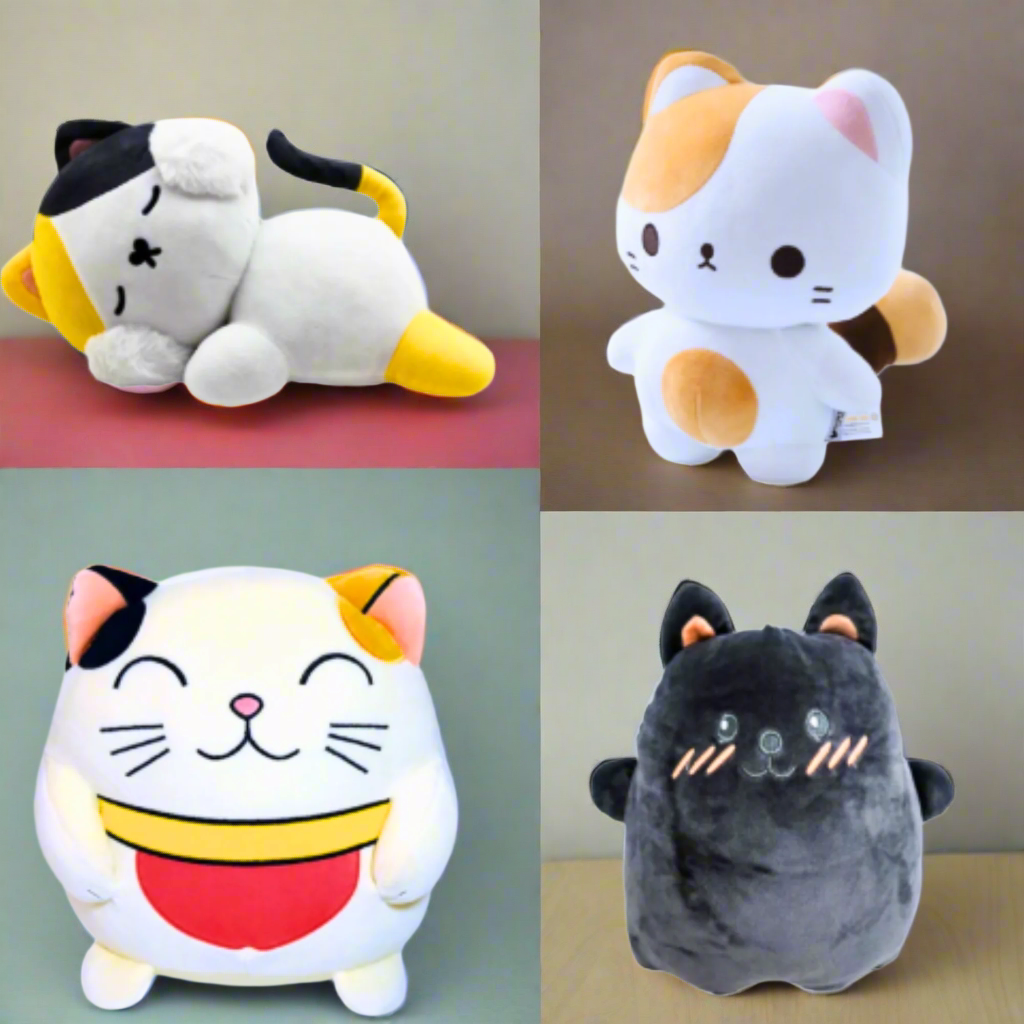 Yabu Plush Fortune Cat - Lucky Maneki Neko Decoration for Home, Office & Gift | Japanese Good Luck Charm for Wealth & Success