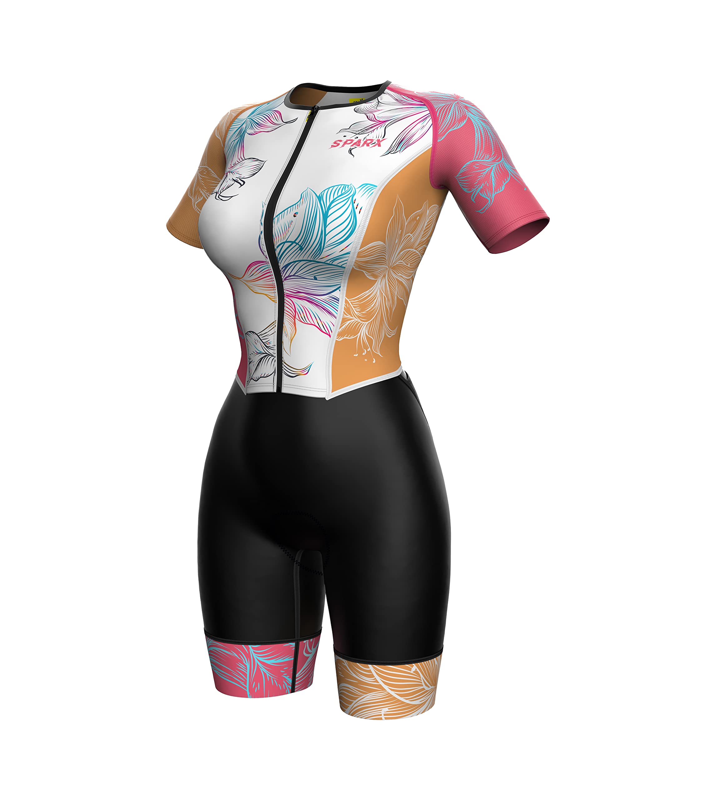 Sparx Aero Triathlon Suit for Women - Short Sleeve Tri Suit for Running, Swimming & Cycling - Breathable & Quick-Dry Skinsuit - Perfect for Triathlons, Training & Competitions