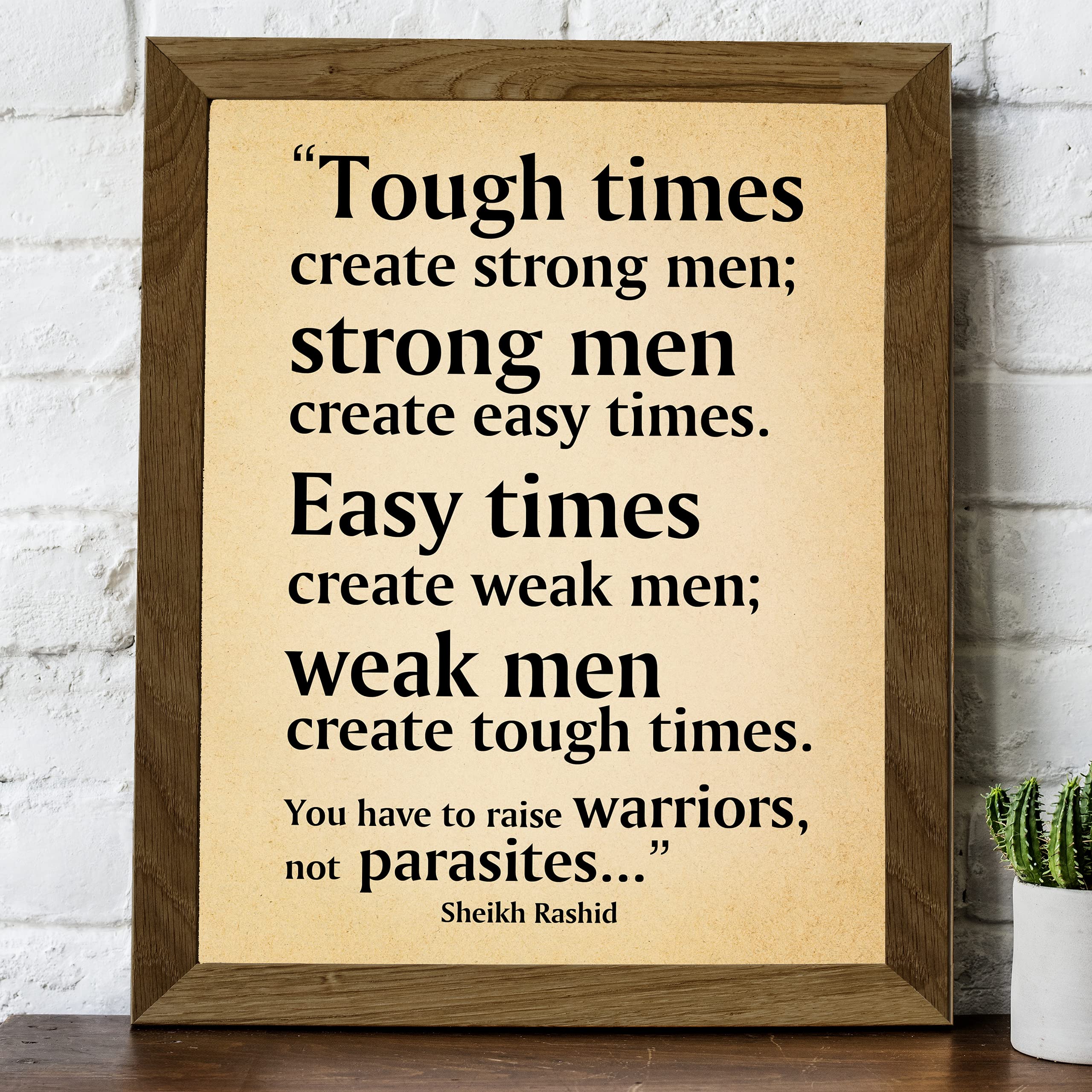 Tough Times Create Strong Men - Motivational Wall Art Print - Inspirational Quote Poster for Home, Gym, Office & Classroom Decor - 8x10 Unframed Poster - Perfect for Workout Motivation & Office Inspiration