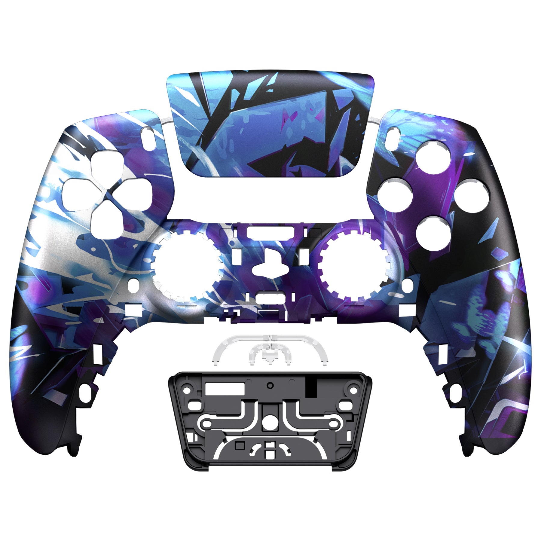 eXtremeRate Dark Hour PS5 Controller Front Housing Shell - DIY Replacement Compatible with BDM 010/020/030/040/050 Models | Custom Touch Pad Cover for Enhanced Gaming Experience | Perfect for PS5 Controller Modding and Personalization