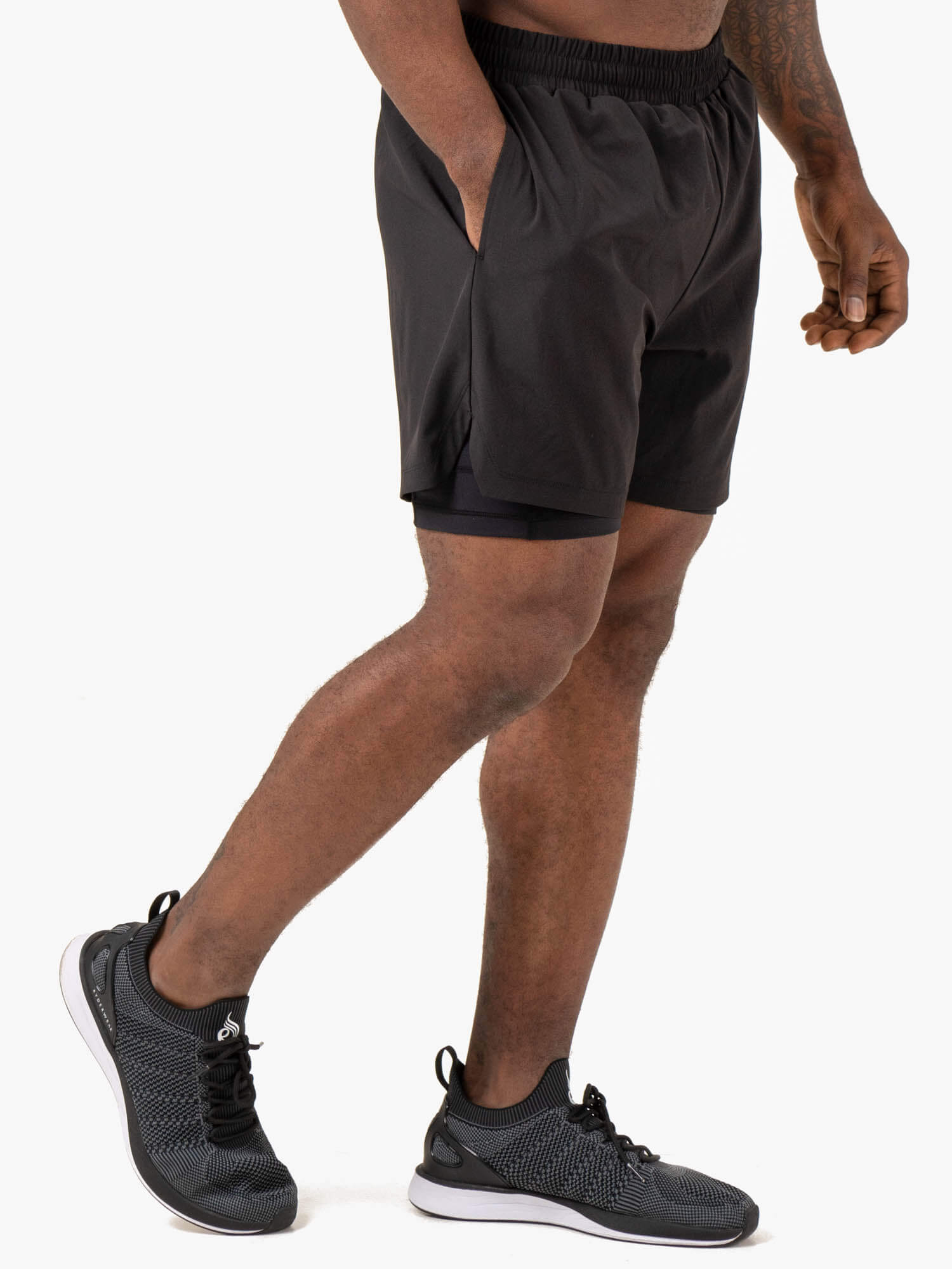 Pursuit 2-in-1 Workout Running Shorts with Liner - Black | Men's Athletic Training Shorts for Gym, Jogging & Outdoor Sports