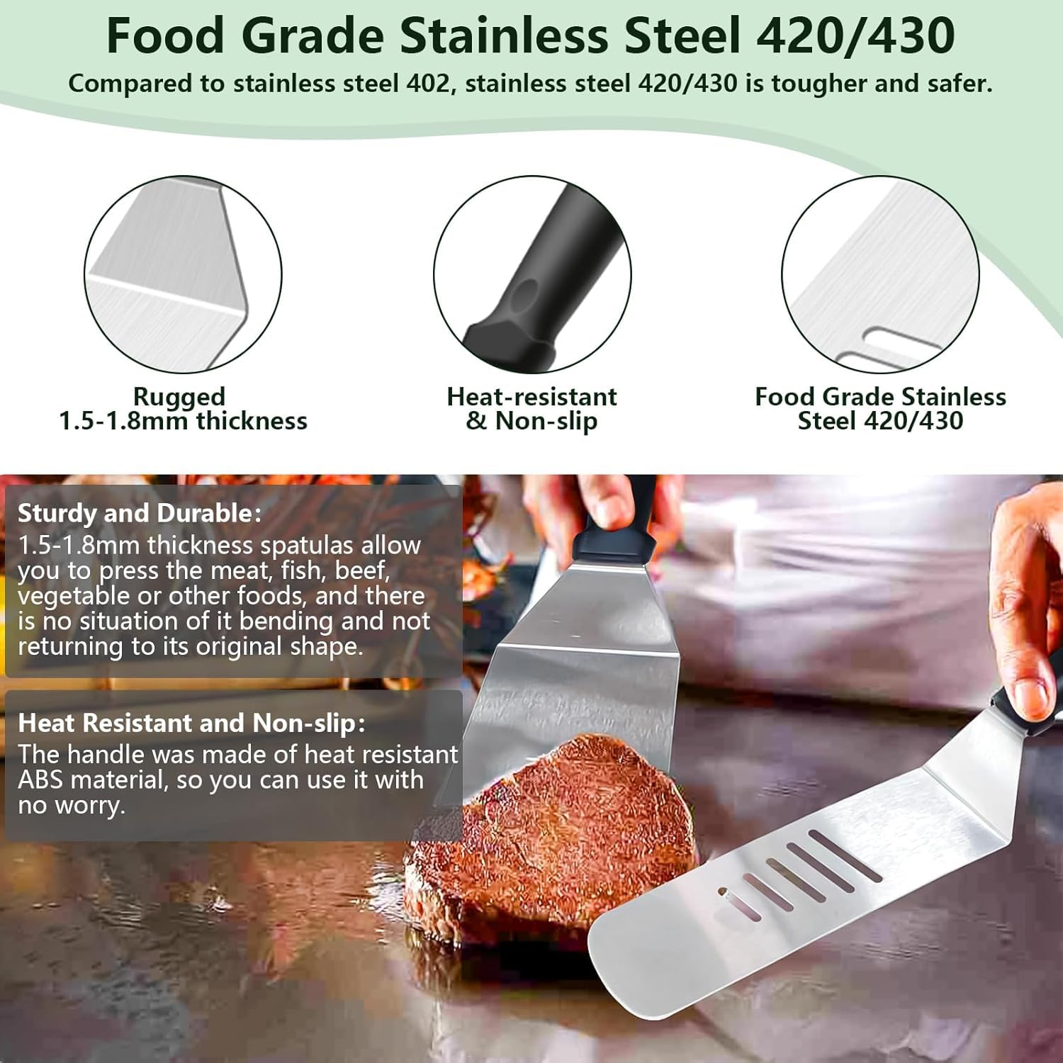 **45-Piece Upgraded Griddle Accessories Kit for Blackstone & Camp Chef – Heavy-Duty Spatulas, Basting Cover, Scraper – Perfect for Outdoor Cooking, BBQ, Camping & Backyard Grilling**