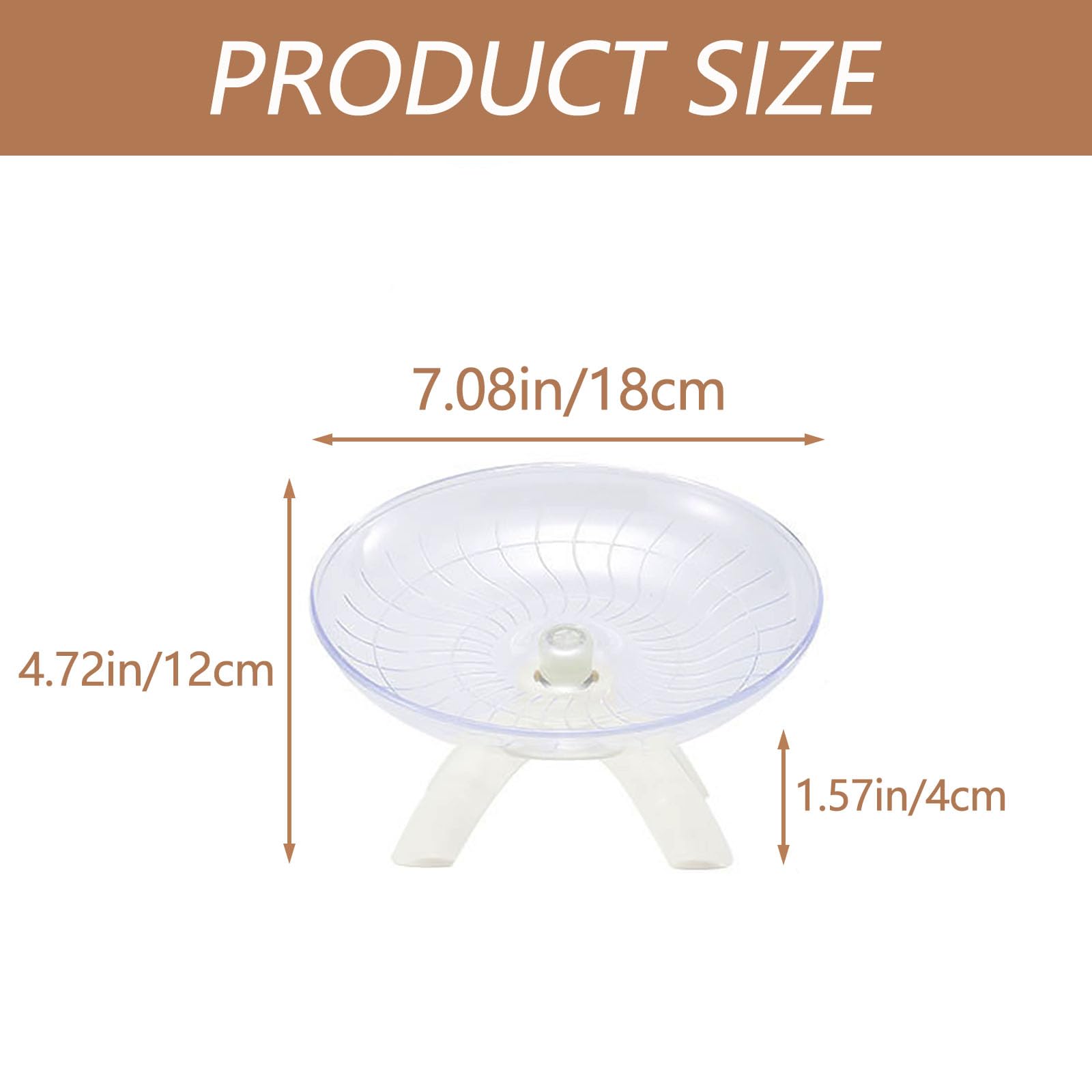 Super-Silent Flying Saucer Hamster Wheel - Non-Slip Plastic Exercise Wheel for Small Pets like Hamsters, Mice & Gerbils - Ultra Quiet & Stable Design - Perfect for Nighttime Play in Cages (White)