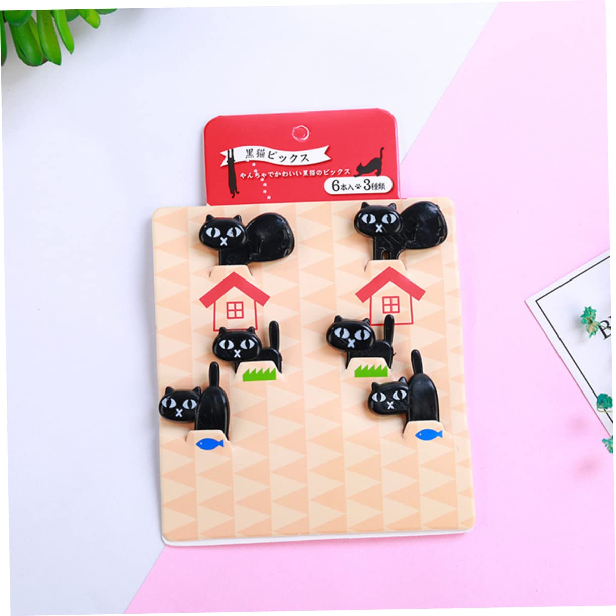 6-Piece Cute Kitten Fruit Fork Set - Animal-Shaped Dessert Picks for Fruit Party Decorations & Cake Toppers | Perfect for Kids' Parties, Baby Showers & Tea Time Snacks