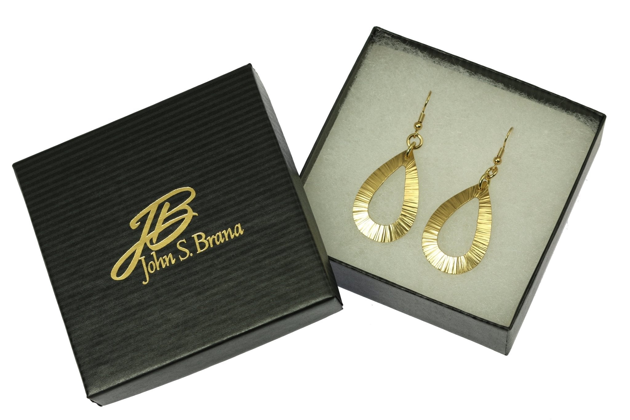 Chased Nu Gold Brass Open Teardrop Earrings for Women - Vintage Boho Dangle Earrings - Handmade Jewelry for Party, Wedding & Everyday Wear