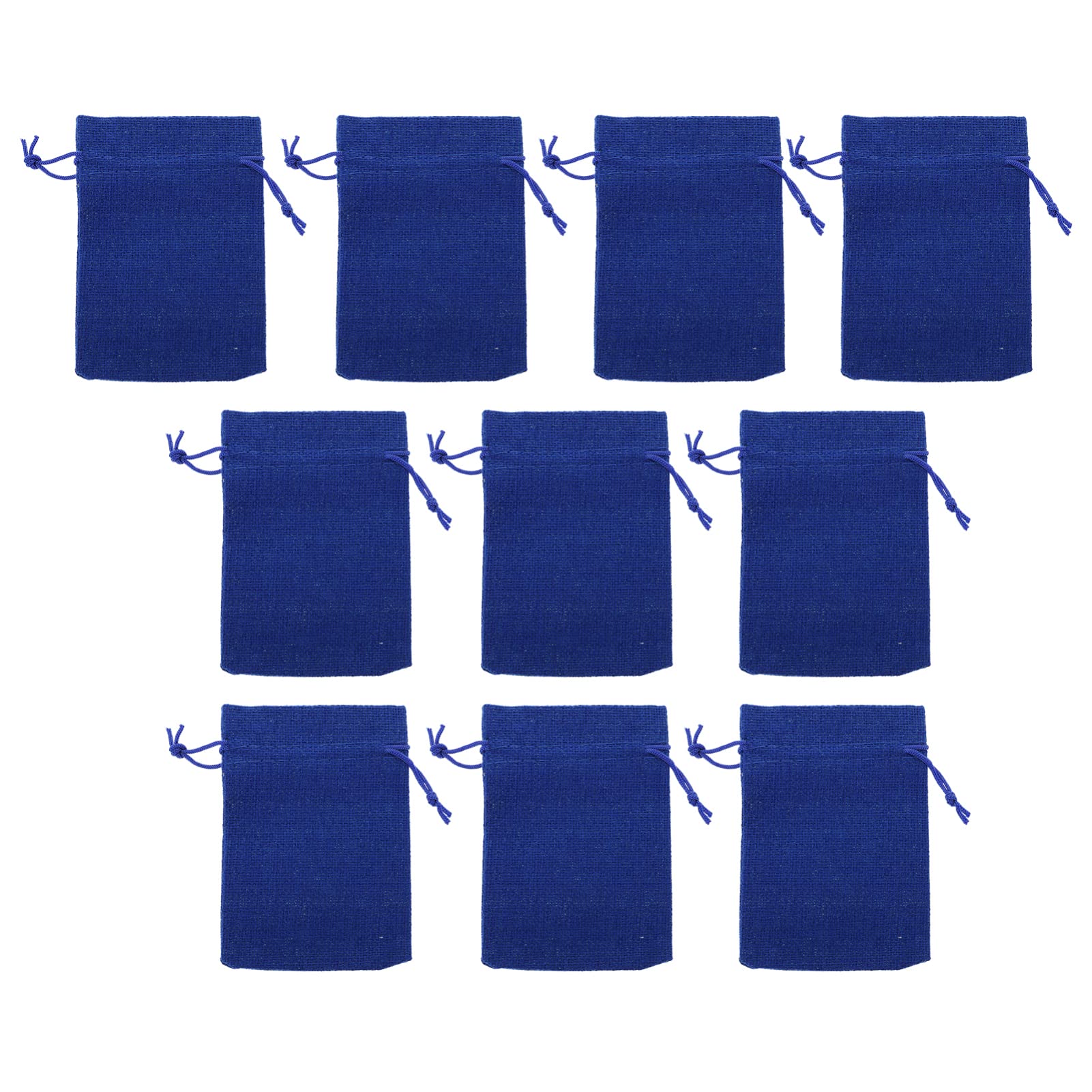 Amosfun 10-Piece Santa Christmas Gift Bags Set - Drawstring Holiday Treat Bags for Candy, Jewelry & Party Favors | Perfect for Christmas, New Year, Valentine's Day Celebrations & Gift Wrapping (Blue Santa Design)