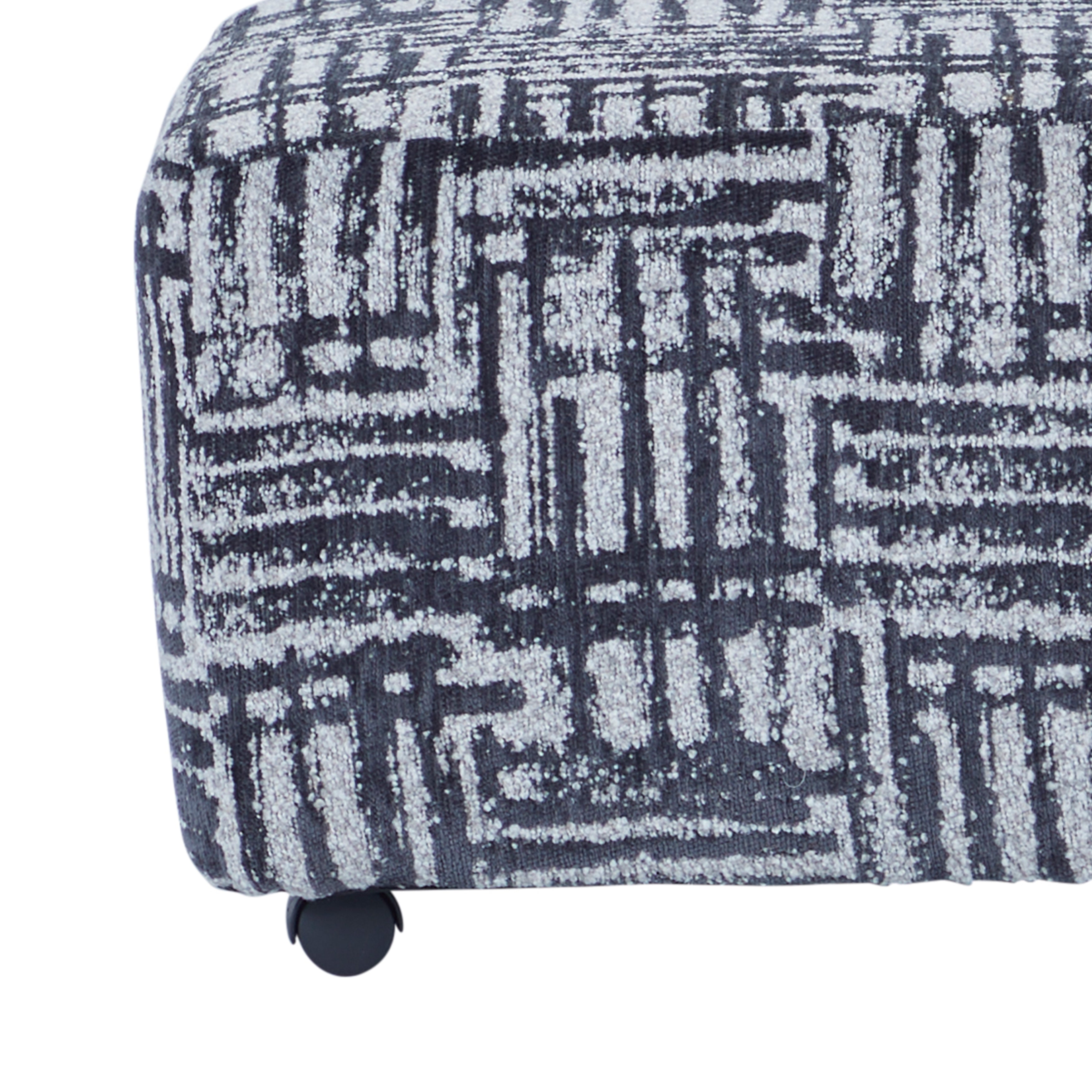 Roundhill Furniture Lancelot Striped Cocktail Ottoman - Stylish Footrest & Extra Seating for Living Room, Bedroom or Office