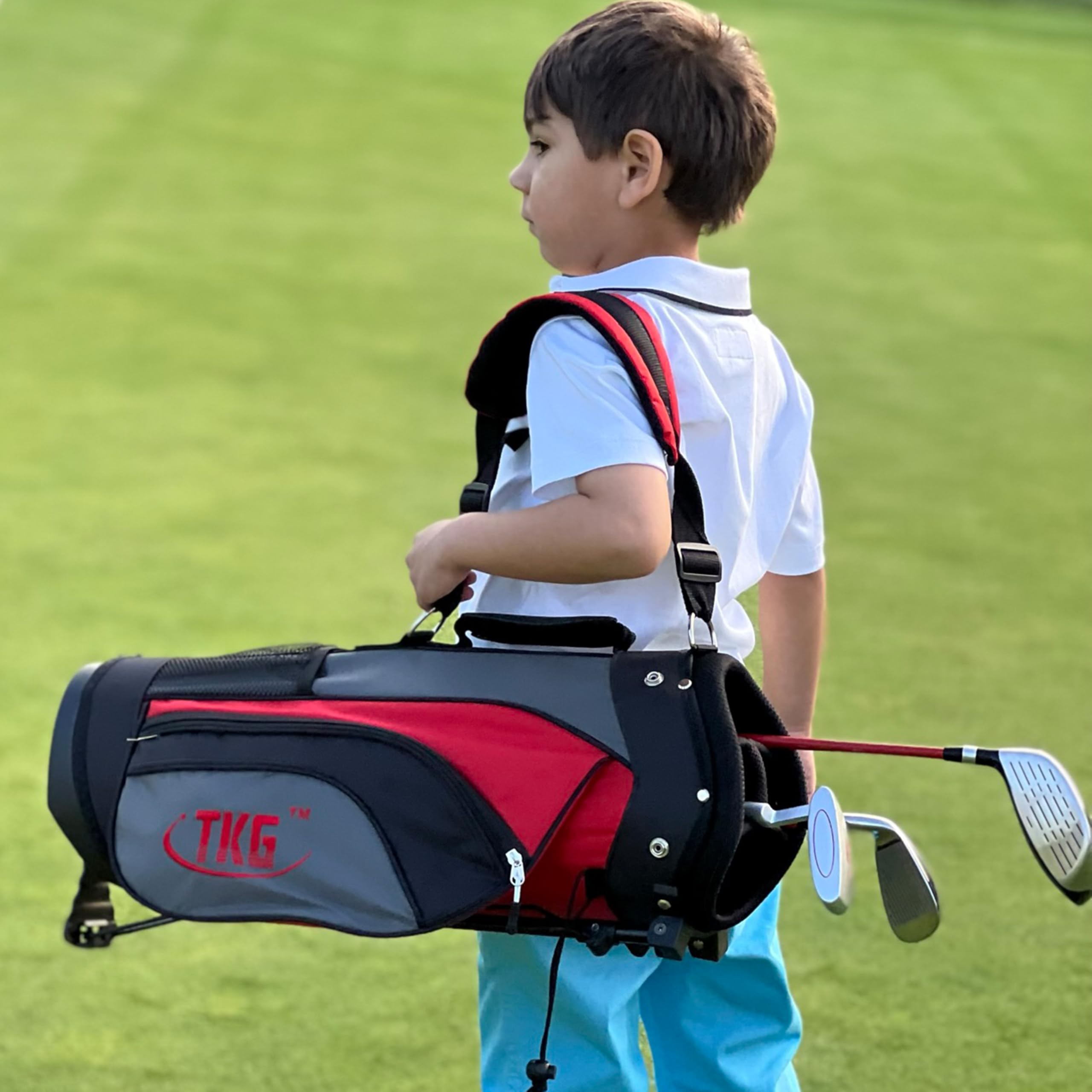 TKG Sports Youth Golf Set for Kids - Complete Junior Golf Clubs with Stand Bag, Rain Cover, Glove, Towel, Tees & Balls | Perfect for Beginners, Junior Golf Tournaments & Outdoor Family Activities