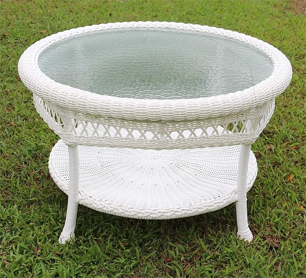 Modern Round Coffee Table with Tempered Glass Top - Stylish Living Room Centerpiece for Small Spaces & Apartments