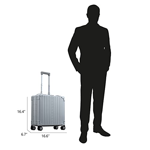 ALEON 17 Inch Aluminum Wheeled Hardside Business Briefcase - Lightweight Carry-On Luggage for Business Travel & Office Commute