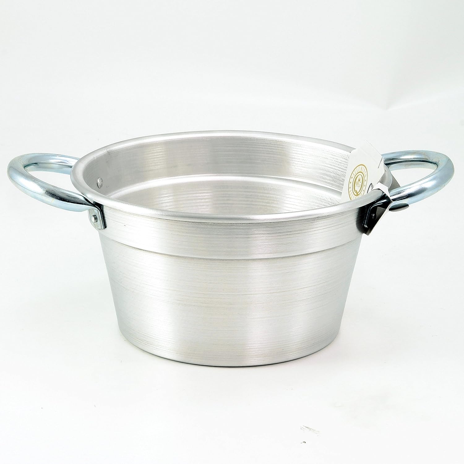 Vitantonio 61 Qt Italian Caldia Stock Pot with Lid & Handle - Durable Aluminum Cookware for Pasta, Soup & Stews - Perfect for Home Kitchen & Restaurant Use