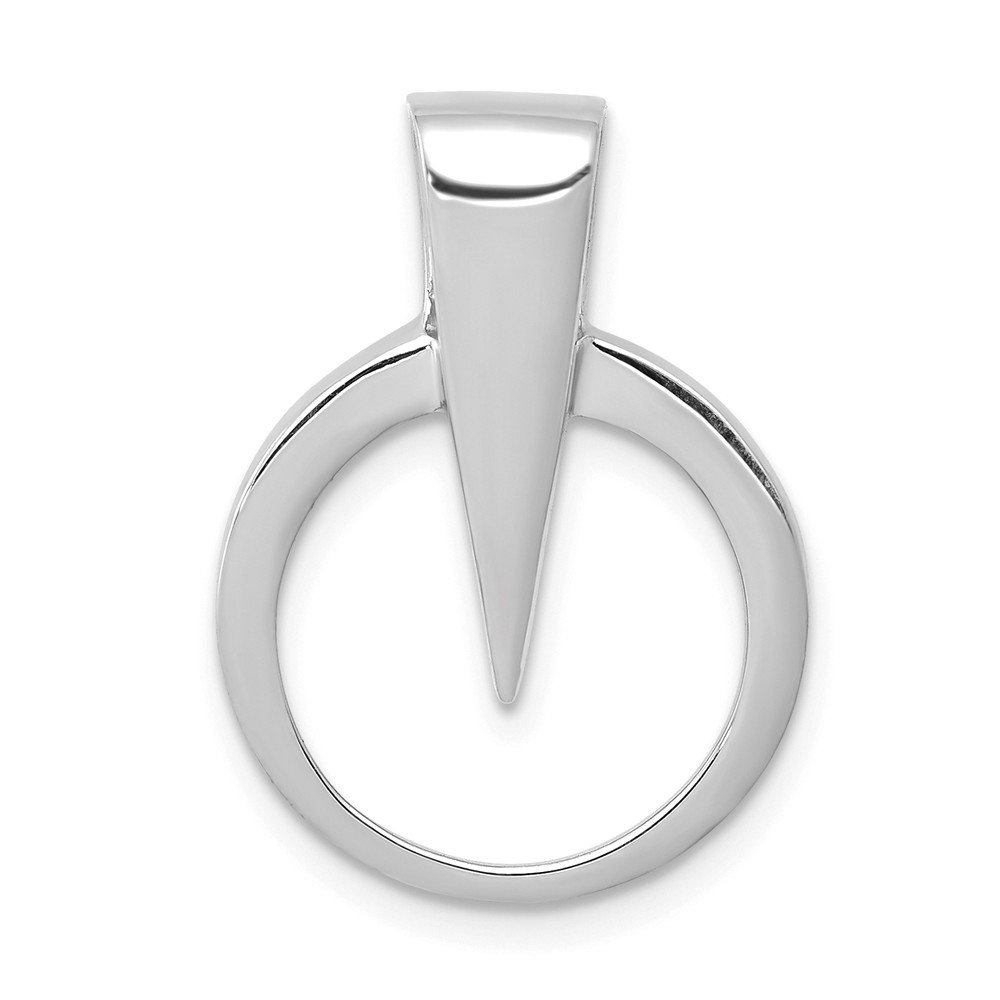 FB Jewels 14K White Gold Mini Circle & Triangle High Polish Pendant Slide - Elegant Necklace Charm for Everyday Wear & Special Occasions