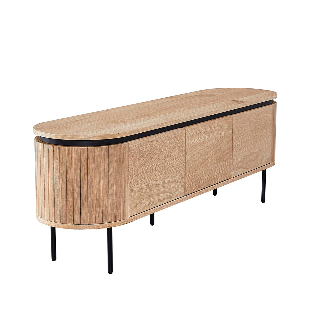 Kaidan 160cm Natural Wood TV Stand - Modern Entertainment Center for Living Room, Bedroom & Home Theater