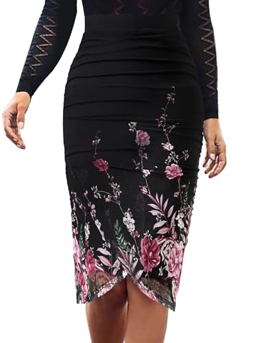 Black and Pink Floral Print