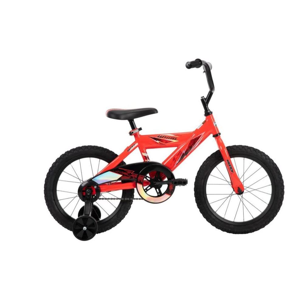 Huffy 16 Inch Kids Bike with Training Wheels - Red & White Children's Bicycle for Boys & Girls Ages 3-6 | Perfect for Neighborhood Rides, Park Adventures & Learning to Cycle