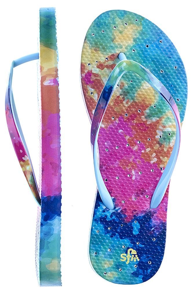 Showaflops Women's Antimicrobial Shower Sandals - Non-Slip Water Shoes for Pool, Beach, Gym & Dorm - Quick-Dry Comfortable Flip Flops for Swimming, Spa & Travel