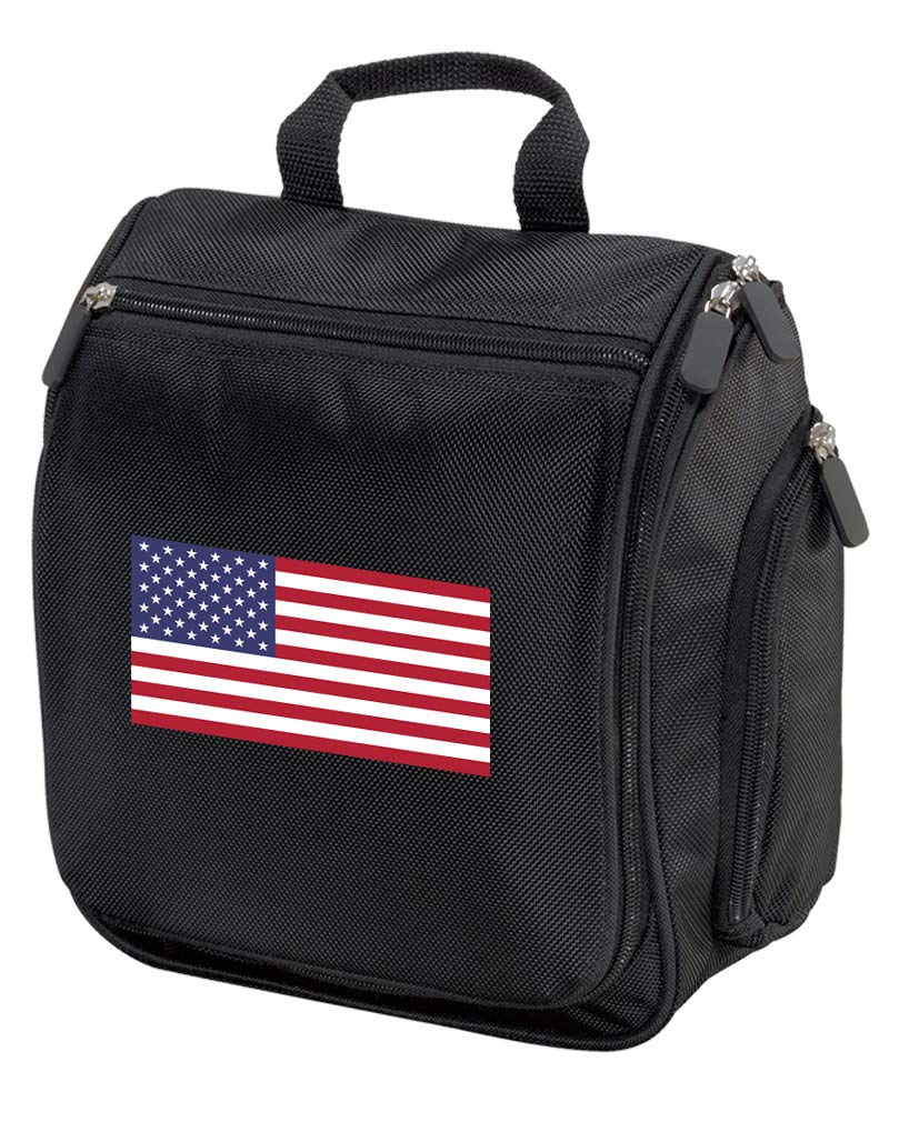 USA Flag Toiletry Bag & Hanging Travel Shaving Kit - Waterproof Cosmetic Organizer for Men & Women - Perfect for Camping, Gym, Business Trips & Vacation