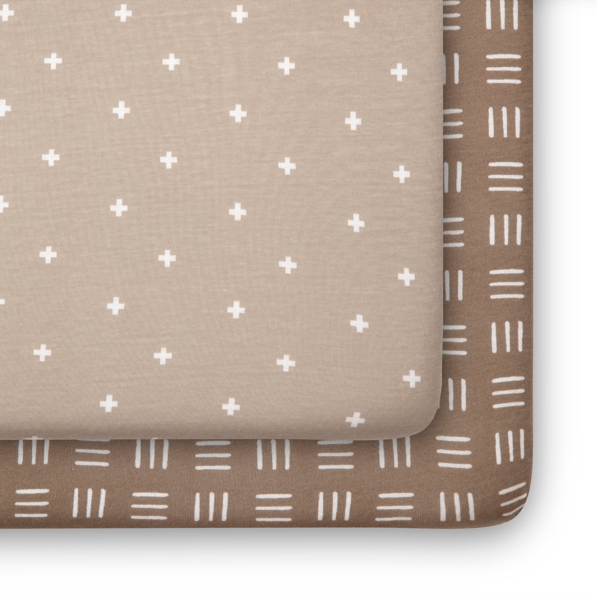 Organic Cotton Neutral Boho Fitted Crib Sheets - 2 Pack Soft Baby Crib Bedding Set for Nursery, Toddler & Infant - Perfect for Boho Chic, Modern & Minimalist Nursery Decor