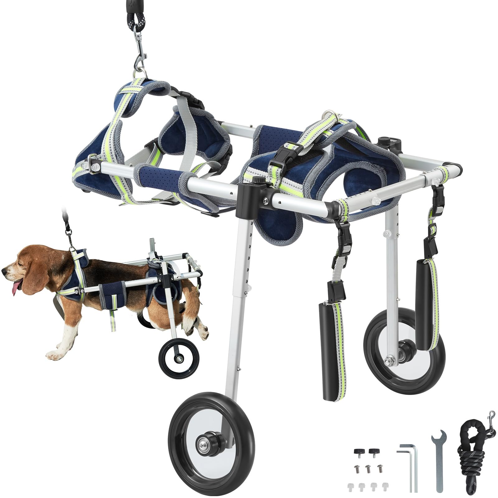 VEVOR Adjustable Lightweight Dog Wheelchair for Back Legs - Small Pet Mobility Cart with 2 Wheels for Injured, Disabled, or Paralyzed Dogs - Helps Hind Limb Weakness Recovery - Perfect for Rehabilitation & Daily Mobility Support