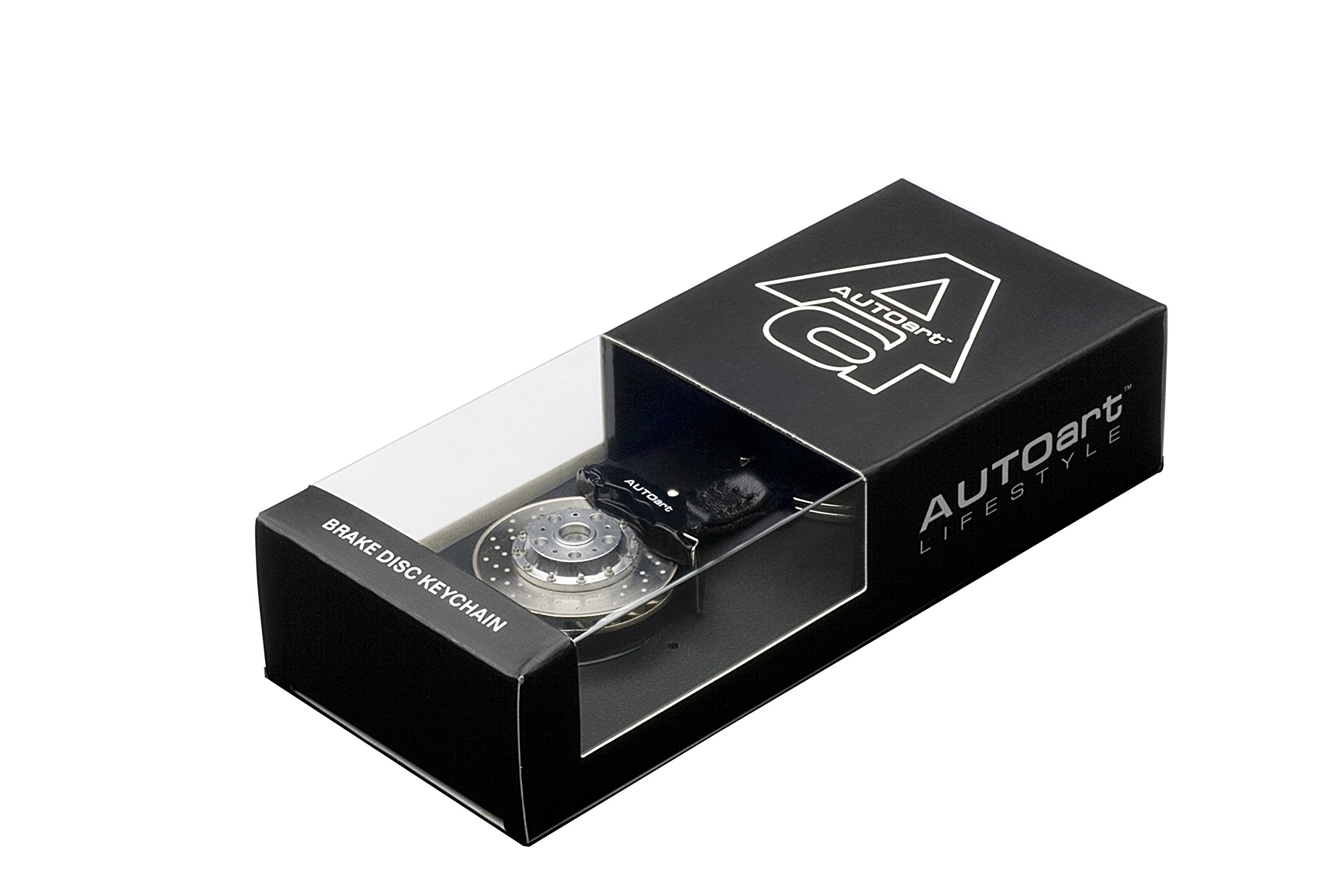 AUTOart 40093 Black 6-Pot Caliper Brake Disc Keychain - Perfect for Car Enthusiasts & Automotive Gifts