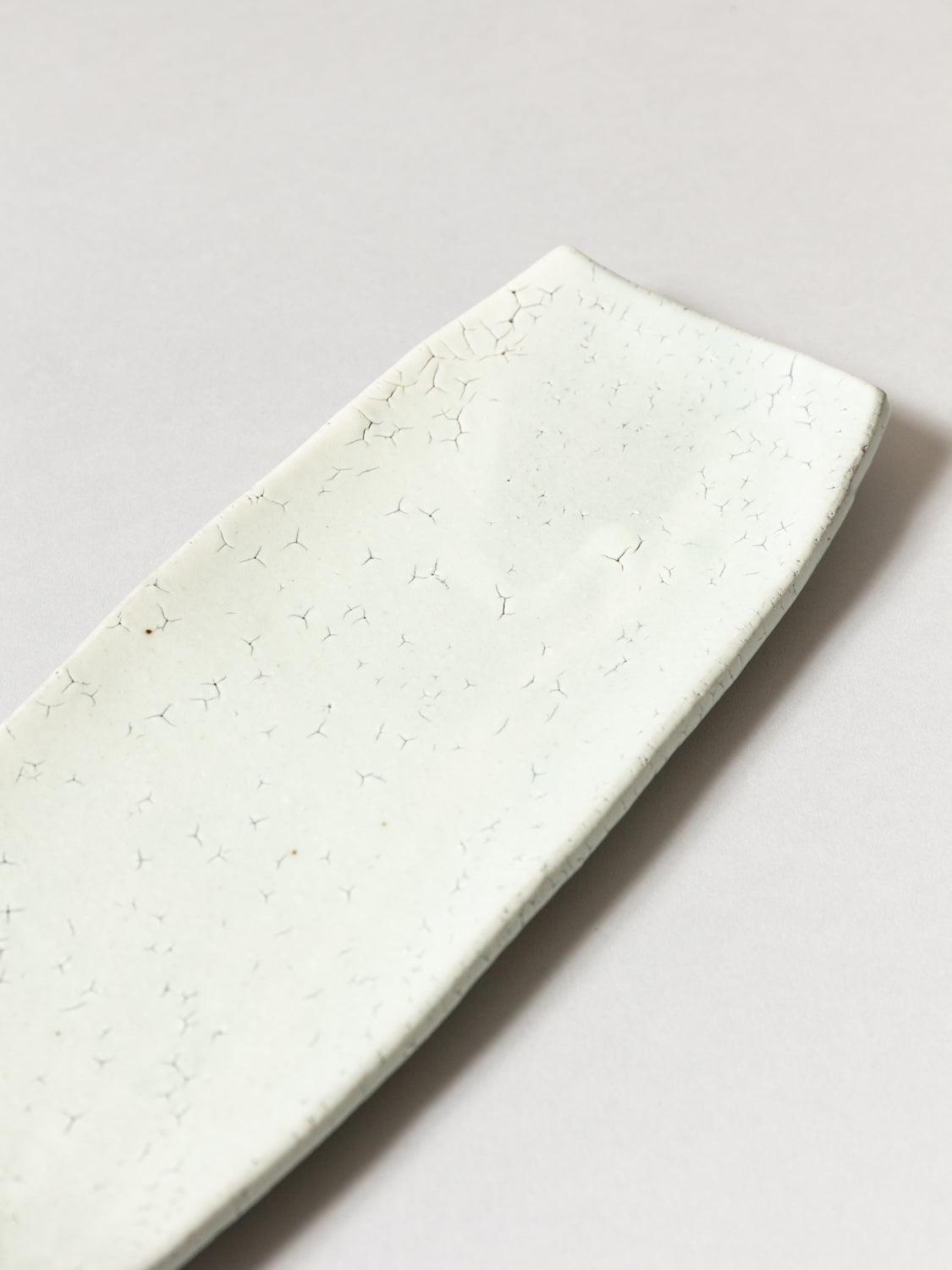 Ara Minoyaki Long Plate - Handcrafted Japanese Ceramic Dinner Plate for Sushi, Appetizers & Desserts | Elegant Dining & Home Decor