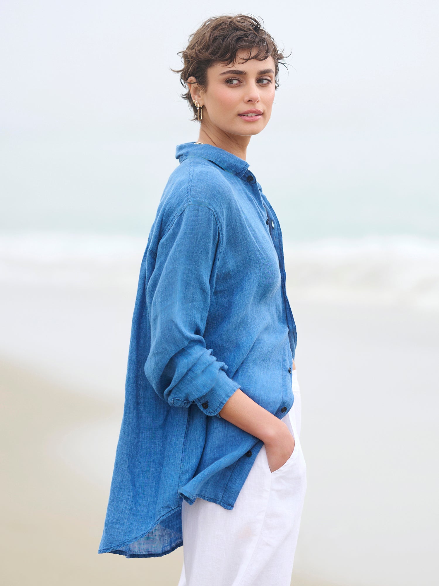 Alana Linen Shirt for Women - Breathable & Comfortable Linen Blouse - Casual Summer Tops for Outdoors, Office & Vacation Wear
