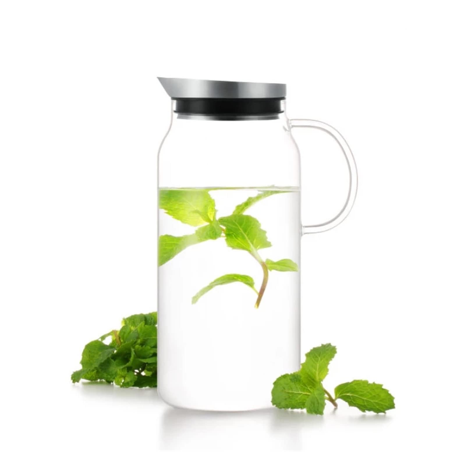 Premium Glass Teapot & Carafe with Stainless Steel Lid - Heat-Resistant for Hot Tea & Iced Beverages - Clear Glass Pitcher for Coffee, Lemon Water, Infused Drinks - Perfect for Home, Office & Tea Parties