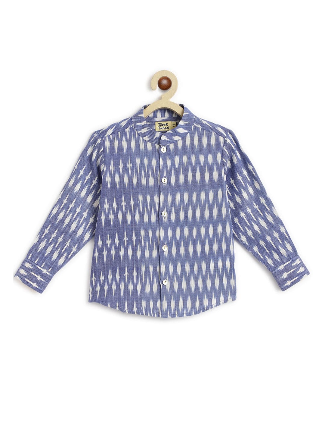 Stylish Blue Ikkat Print Shirt for Boys | Trendy Kids' Fashion | Perfect for School, Parties & Casual Outings