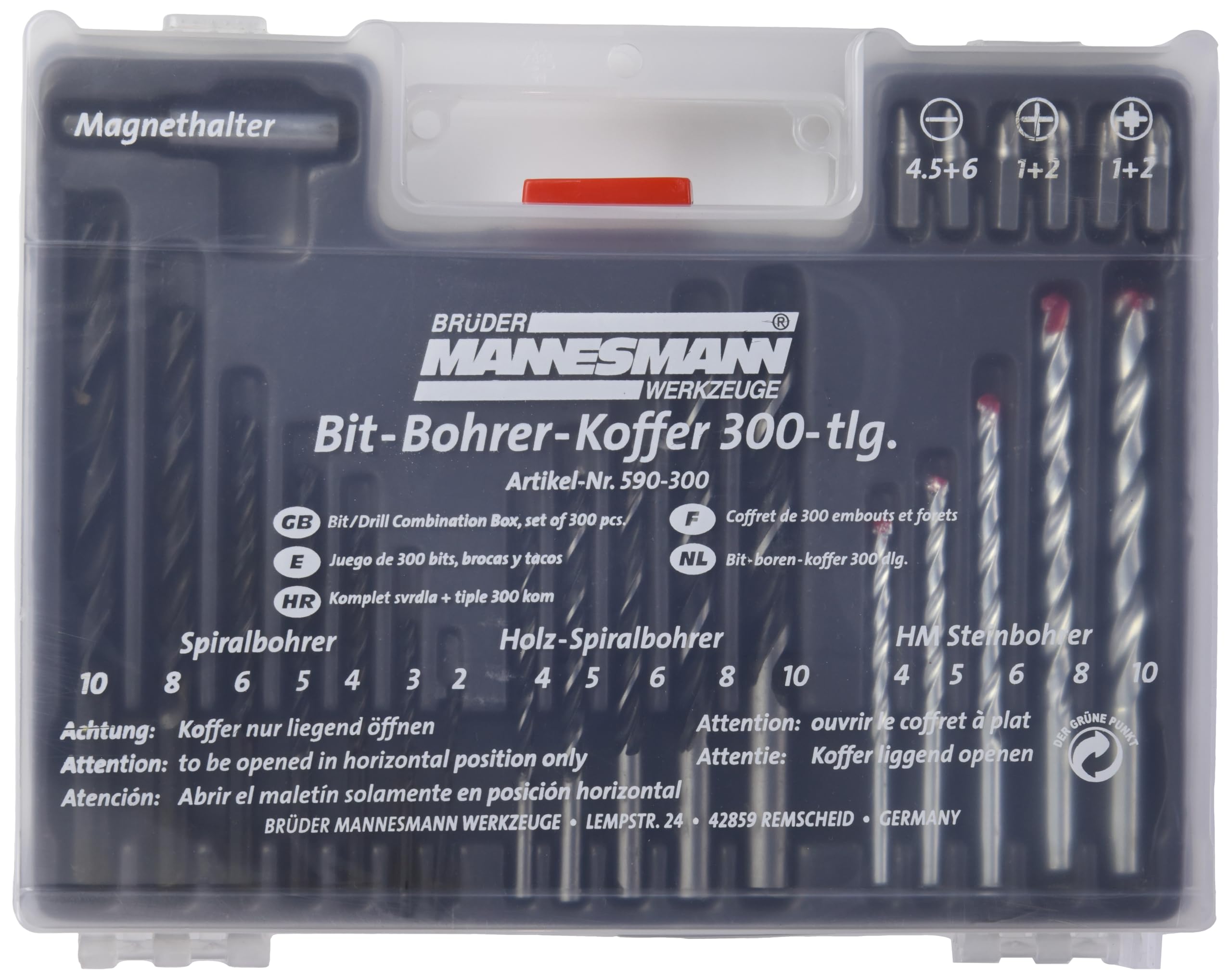 300-Piece Drill Bit and Wall Plug Set - High-Speed Steel Masonry & Concrete Drill Bits with Plastic Anchors - Perfect for DIY Home Improvement, Furniture Assembly, and Wall Mounting Projects