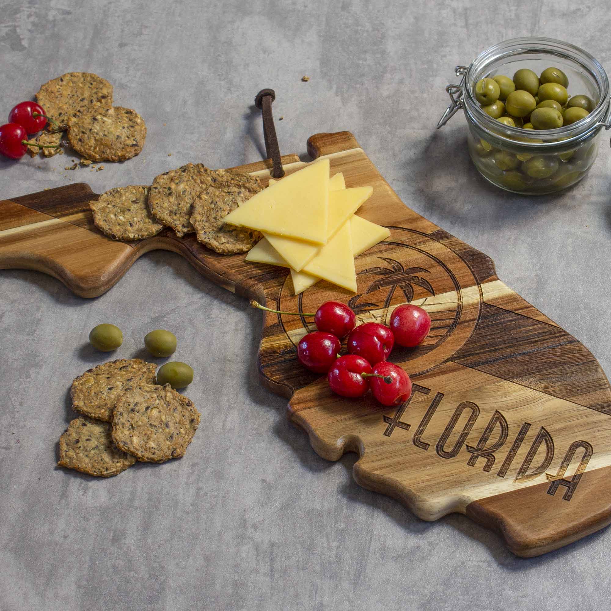 Premium Rock & Branch® Origins Series Florida Cutting Board - Durable Bamboo Wood Chopping Board for Kitchen, Butcher Block for Meat, Cheese & Vegetables - Perfect for Home Cooking & Professional Chefs
