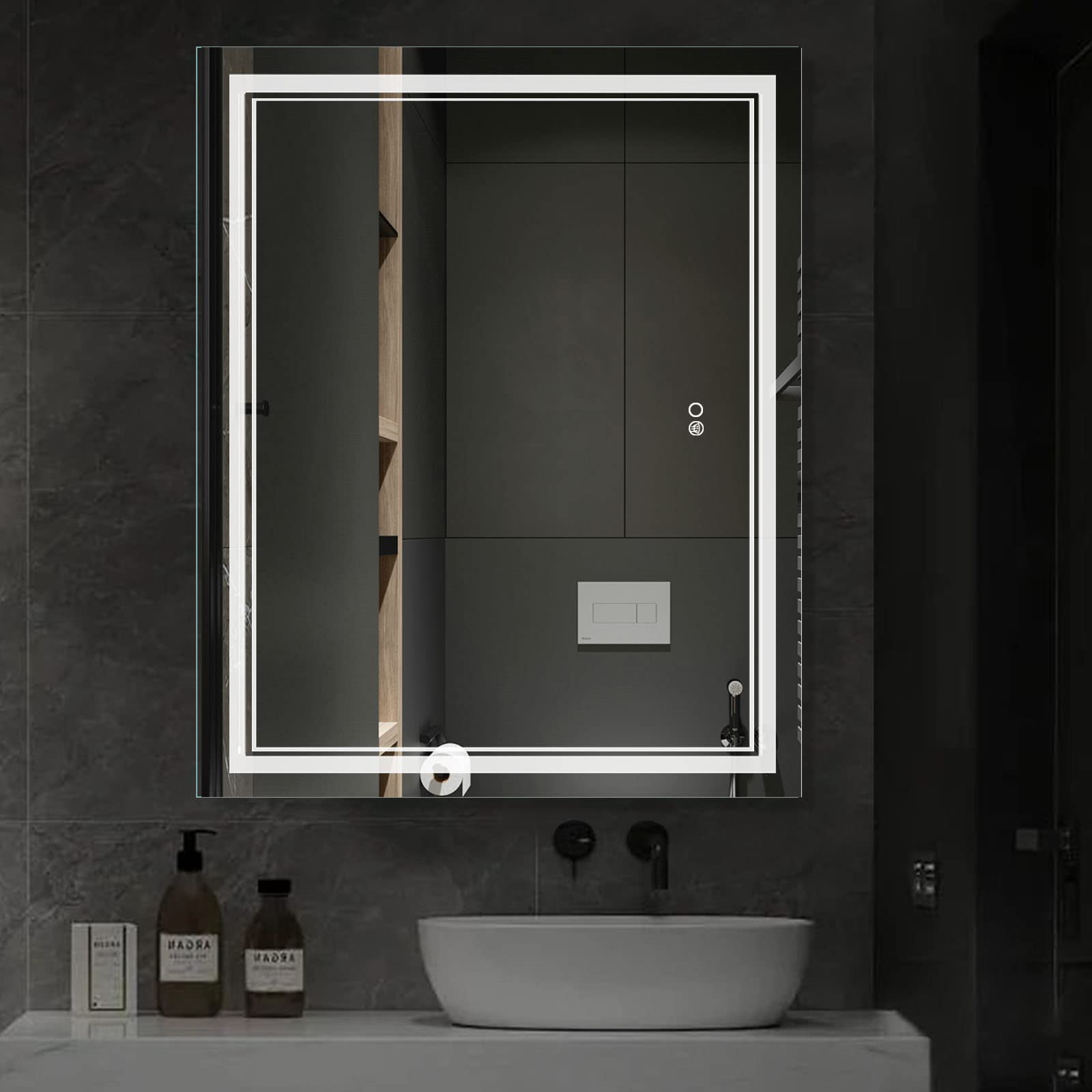 NeuType 40x32 Inch LED Bathroom Mirror with Anti-Fog Lights - Touch Control Vanity Mirror for Wall Mounting (Horizontal/Vertical) - Perfect for Makeup, Shaving & Home Decor