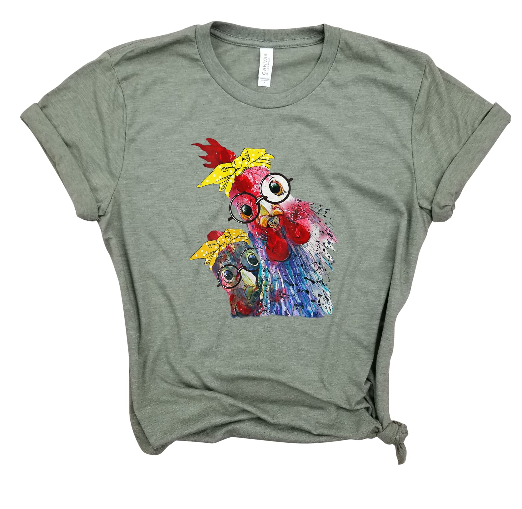 Funny Chicken Bandana & Glasses T-Shirt - 'Go Cluck Yourself' Farm Shirt for Chicken Lovers, Country & Southern Style - Perfect for Farm Life, Chicken Keepers & Boho Fashion Lovers