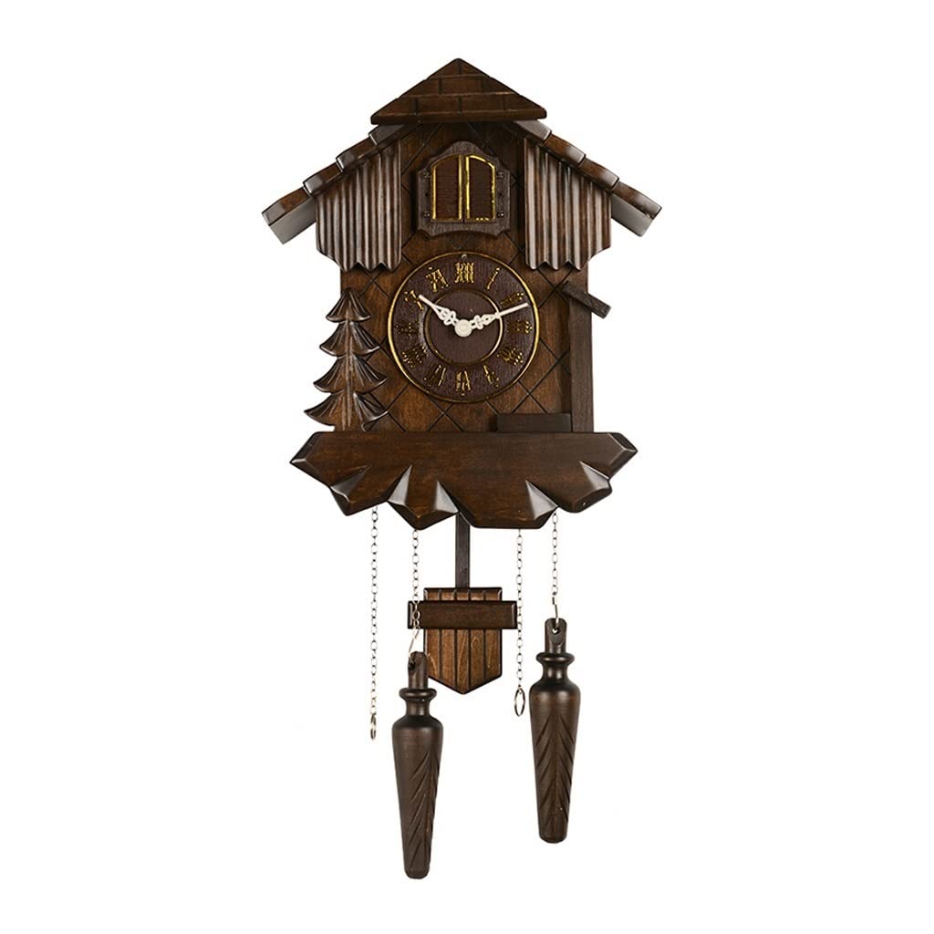 Vintage Wooden Pendulum Wall Clock - European Style Indoor Decorative Clock with Moisture Resistance for Living Room, Bedroom, Office - Retro Hanging Clock (Color: B) | Perfect for Home Decor, Farmhouse Style, and Gift Giving