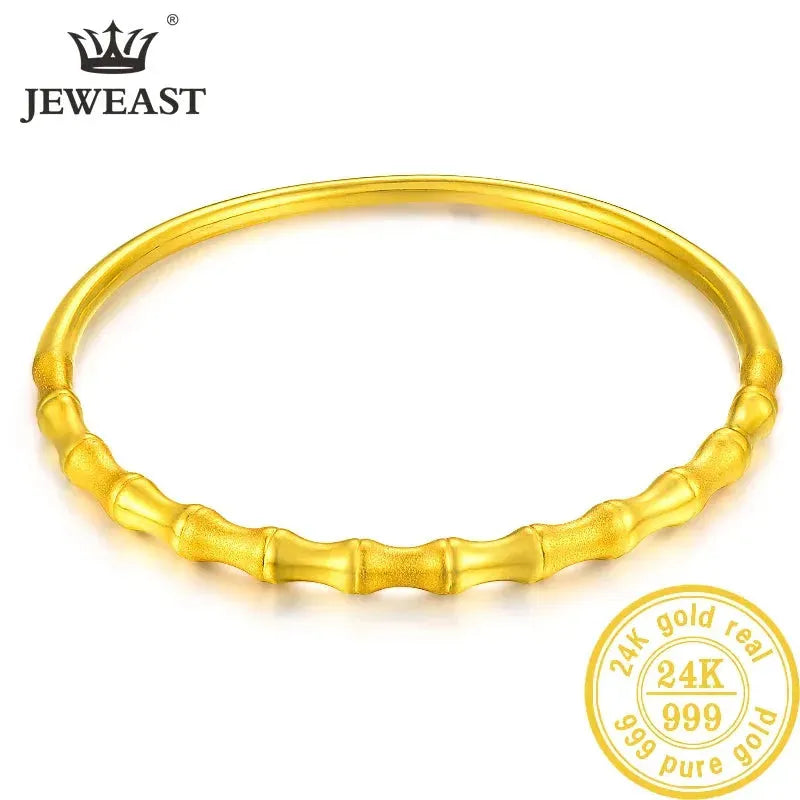 24K Solid Gold Bracelet for Women - 999 Pure Real Gold Bangle, Elegant & Romantic Classic Jewelry Gift for Anniversary, Birthday, Valentine's Day - Perfect for Special Occasions & Everyday Luxury Wear