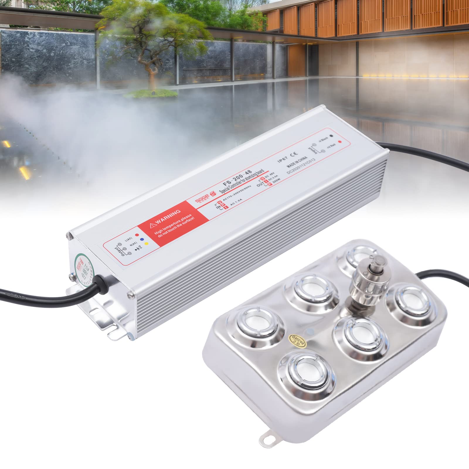 6-Head Ultrasonic Mist Maker Fogger - IP67 Waterproof Humidifier & Pond Atomizer for Garden, Landscape, Holiday Party, Indoor/Outdoor Decor