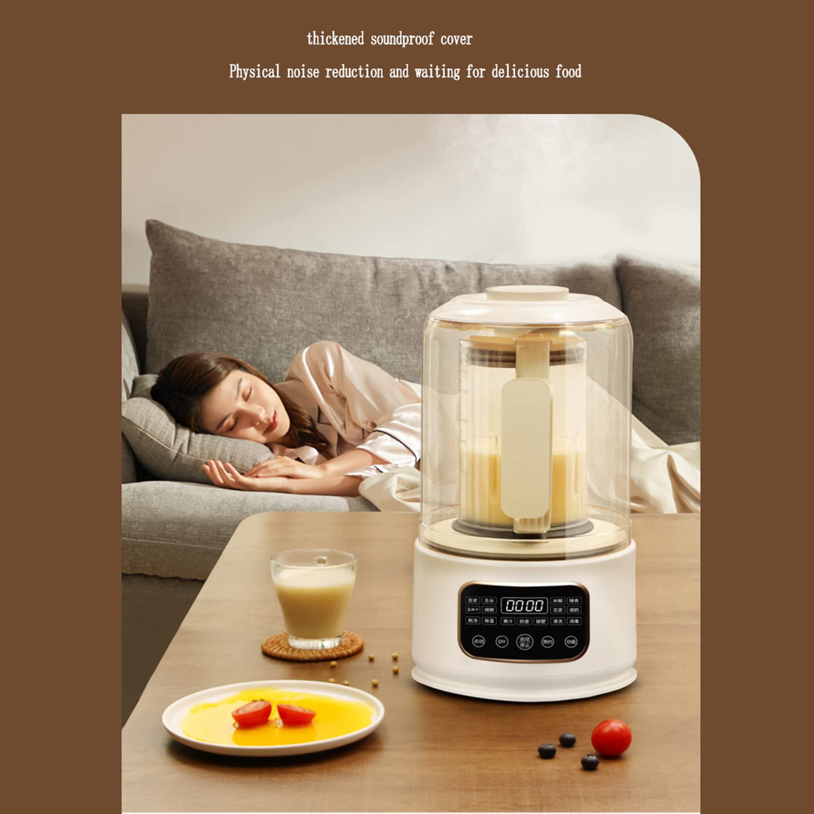 QBREZA Automatic Soy Milk Maker with Bass Heating - Multi-Function Juicer, Blender & Food Processor for Home Kitchen - Perfect for Healthy Breakfast, Baby Food & Fresh Juice Making