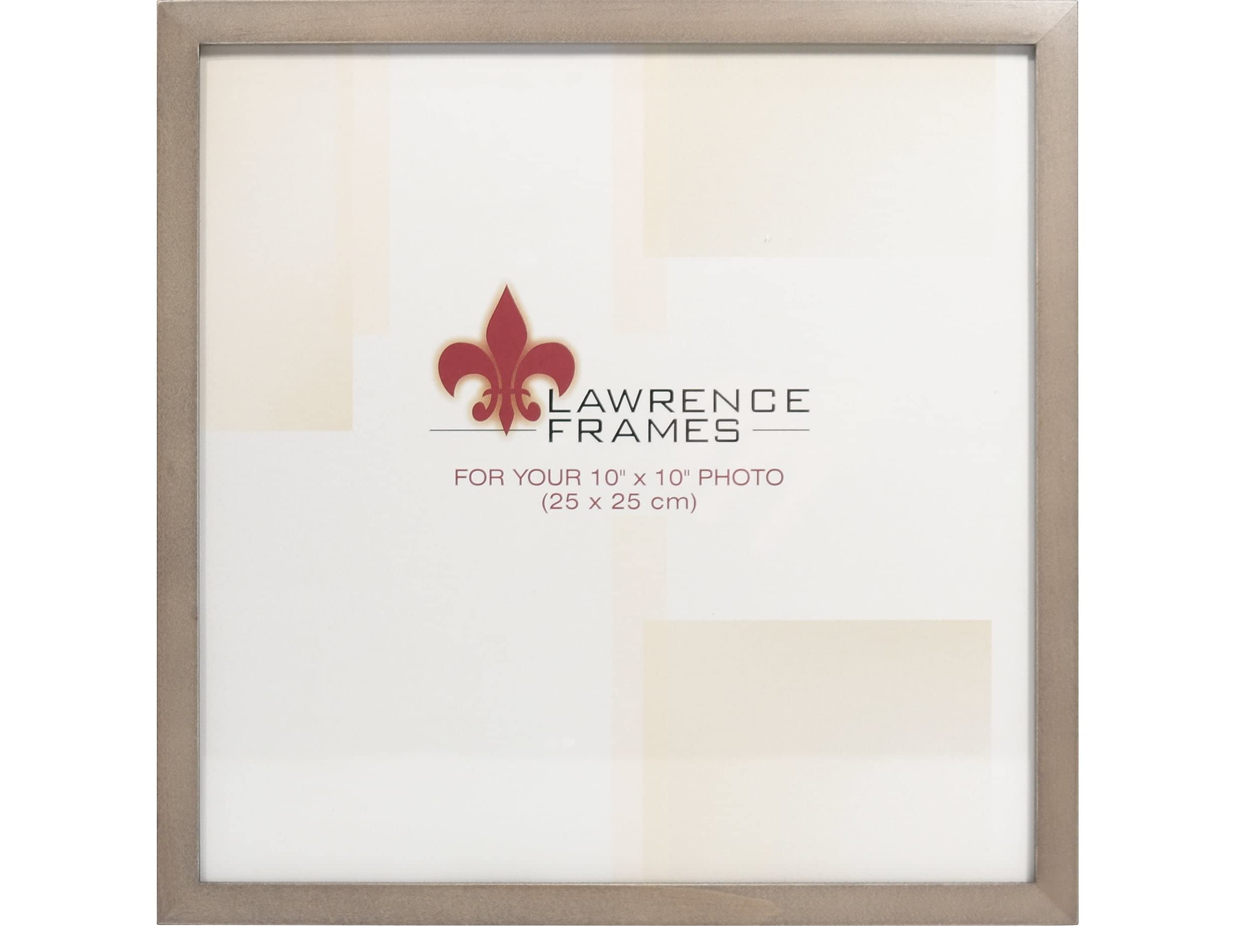 Lawrence Frames Studio 10x10 Inch Gray Wood Picture Frame - Premium Solid Wood Photo Frame for Wall Display, Home Decor, Office Art, and Gift Giving