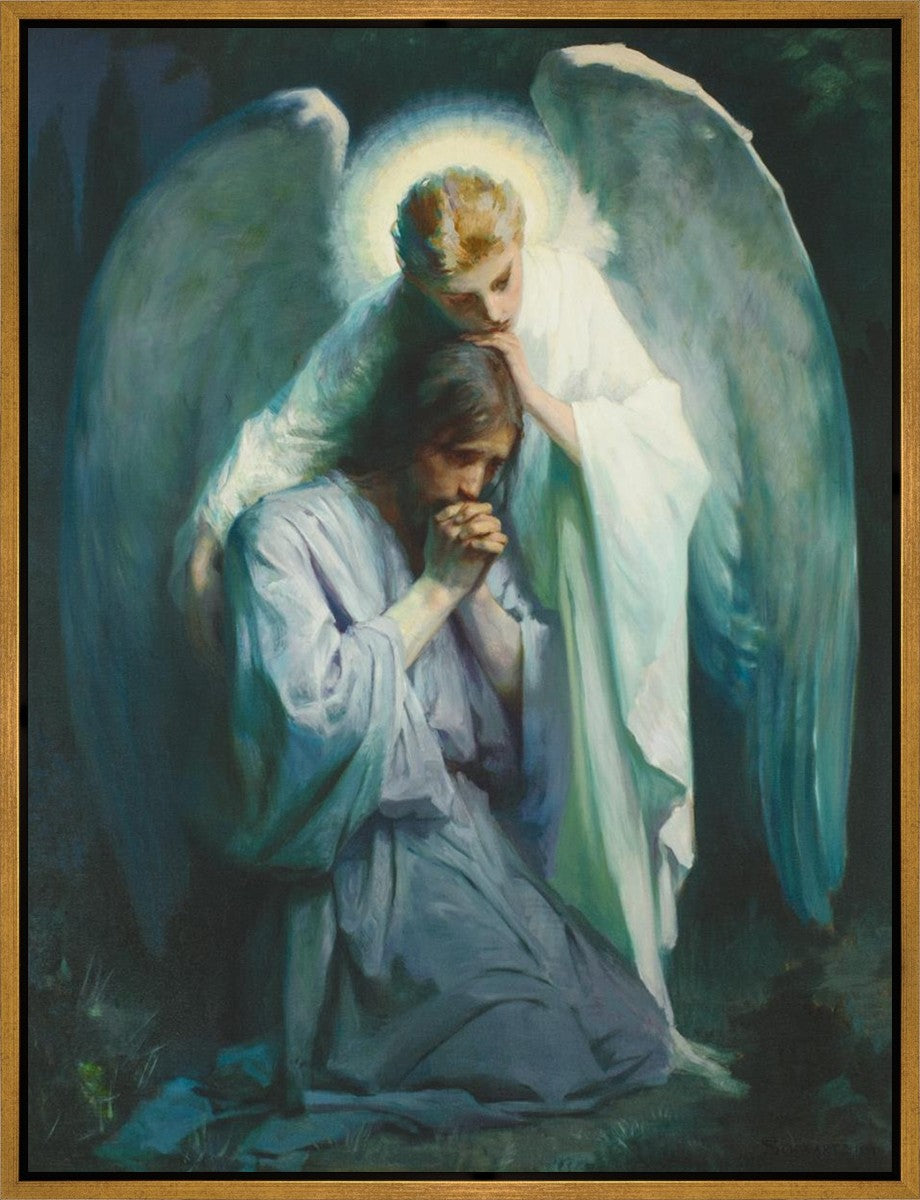Agony in the Garden Religious Wall Art - Hand-Painted Canvas Gallery Wrap for Home & Church Decor - Perfect for Prayer Rooms, Meditation Spaces & Sacred Interiors