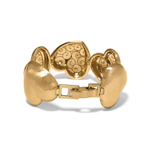 Brighton Trianon Heart Link Bracelet in Gold - Elegant Jewelry Gift for Women, Perfect for Valentine's Day, Anniversary & Special Occasions