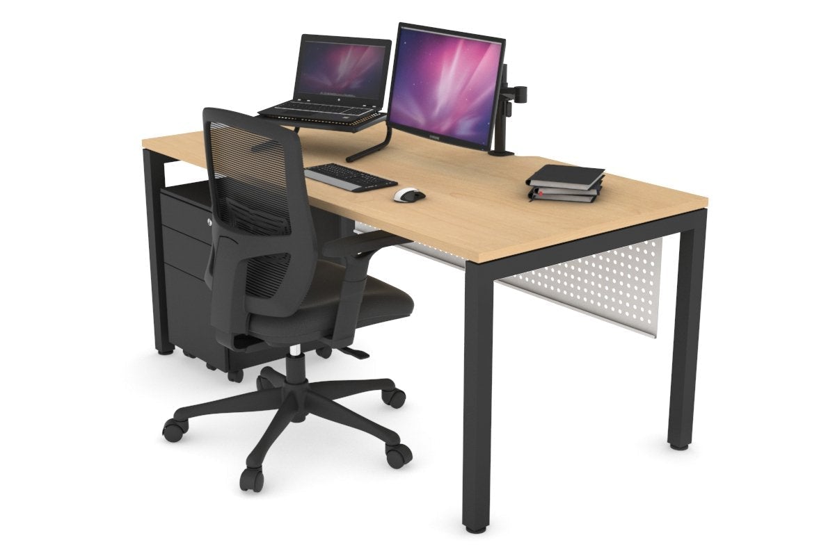 Quadro Square Legs Office Desk - 1800L x 800W Modern Workstation with Cable Management | Home Office, Study Room & Workspace Solution