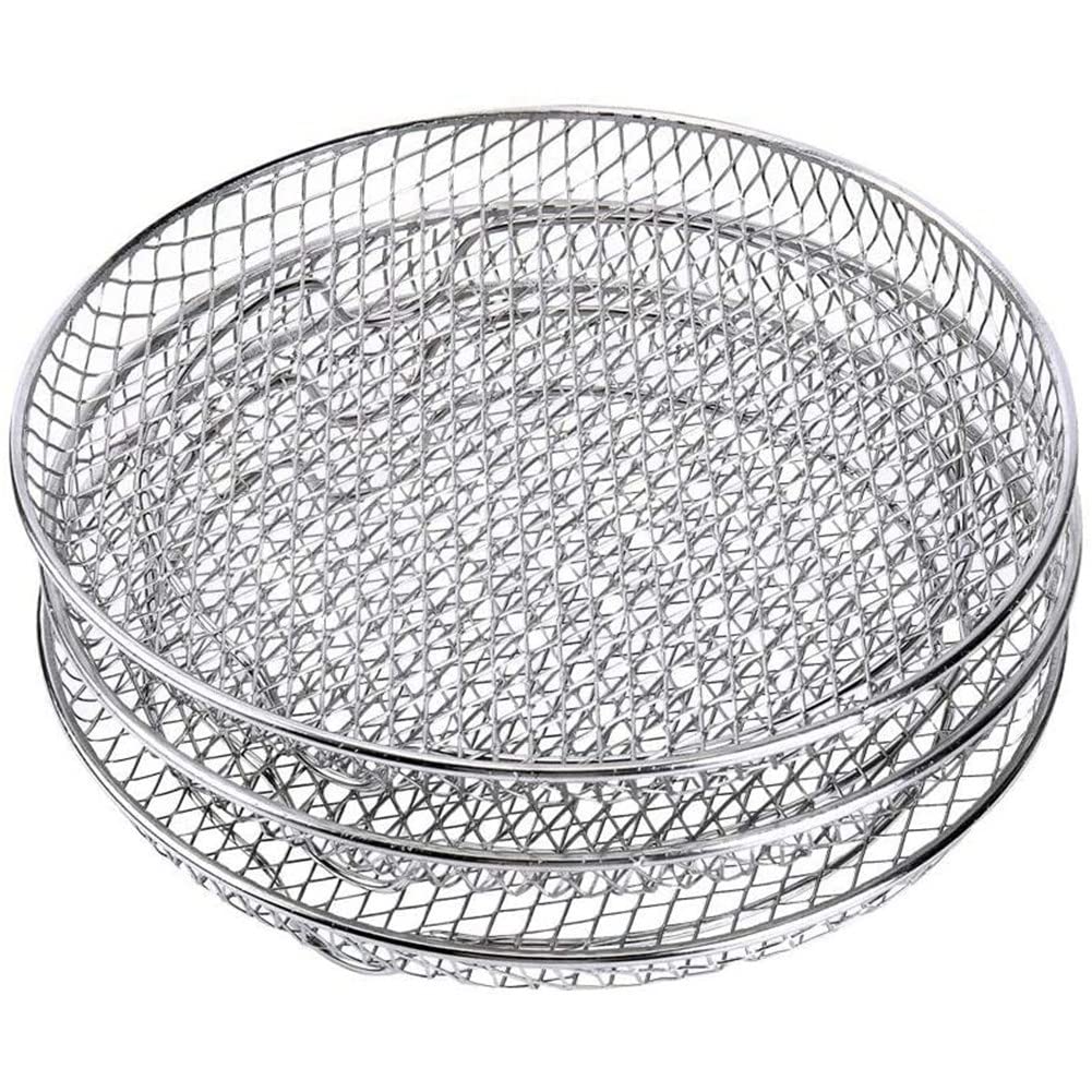 3-Tier Stackable Air Fryer Dehydrator Racks for Gowise & Ninja Steel Air Fryers - Fits 4.2-5.8QT Models - Perfect for Drying Fruits, Jerky & Herbs at Home